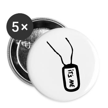 plaque militaire its me - Lot de 5 grands badges (56 mm) - blanc - Devant