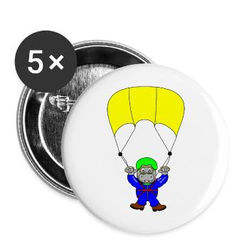 parachute fallschirmspringen parachuting skydiver - Buttons groß 56 mm (5er Pack) - Weiß - Vorne