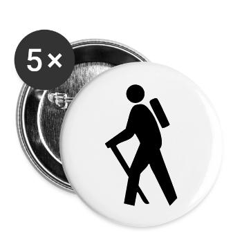Wandern - Buttons groß 56 mm (5er Pack) - Weiß - Vorne