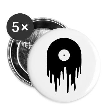 Schallplatte - Buttons groß 56 mm (5er Pack) - Weiß - Vorne