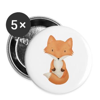 Fuchs - Buttons groß 56 mm (5er Pack) - Weiß - Vorne