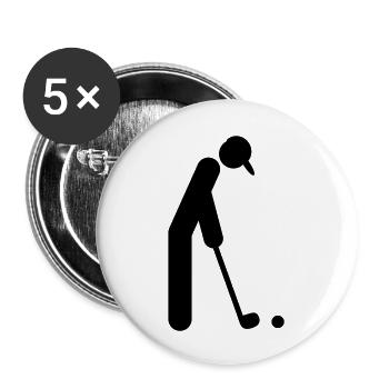 golfer_f1 - Buttons groß 56 mm (5er Pack) - Weiß - Vorne