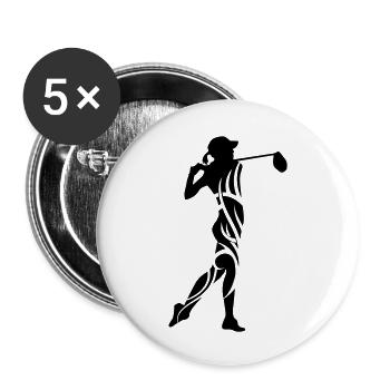 Golf female tribal eu - Buttons large 2.2''/56 mm (5-pack) - white - Front