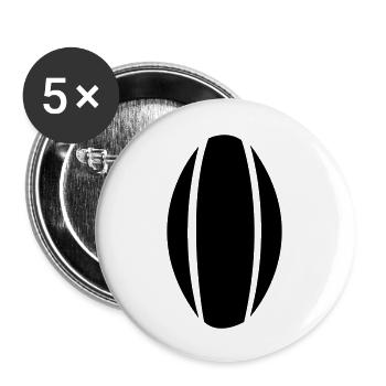 rugby11 - Lot de 5 grands badges (56 mm) - blanc - Devant