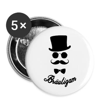 BRÄUTIGAM CLASSIC - Buttons groß 56 mm (5er Pack) - Weiß - Vorne