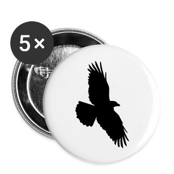 Rabenflug - Buttons groß 56 mm (5er Pack) - Weiß - Vorne