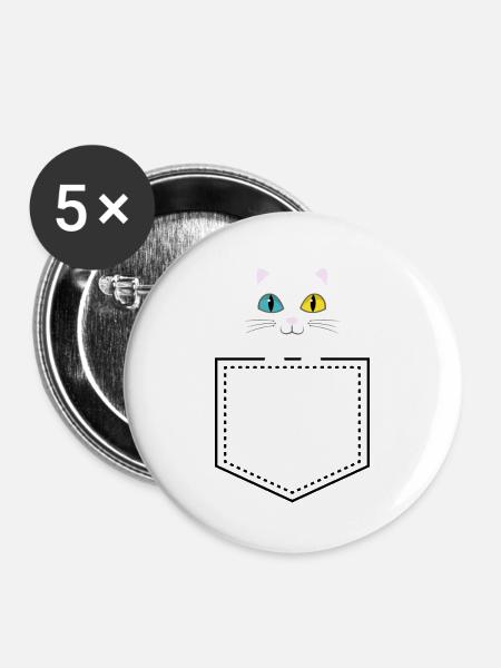 Taschentier Türkische Angora - Buttons groß 56 mm (5er Pack) - Weiß