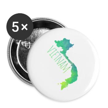 Vietnam - Buttons groß 56 mm (5er Pack) - Weiß - Vorne