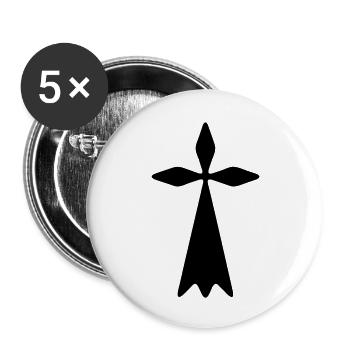 breizh Bretagne Hermelin - Buttons groß 56 mm (5er Pack) - Weiß - Vorne