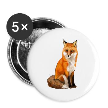 Fuchs - Buttons groß 56 mm (5er Pack) - Weiß - Vorne