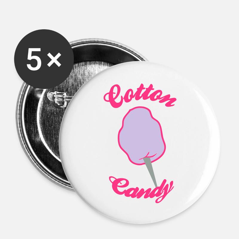 cotton candy - Buttons large 2.2''/56 mm (5-pack) - white