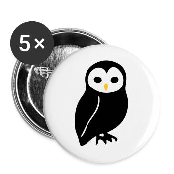 Owl - Buttons large 2.2''/56 mm (5-pack) - white - Front