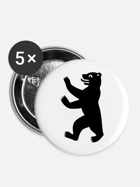 Berliner Bär - Buttons groß 56 mm (5er Pack) - Weiß