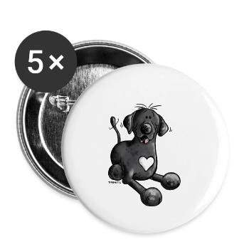 Labbi Love - Labrador Retriever - Hund - Buttons groß 56 mm (5er Pack) - Weiß - Vorne