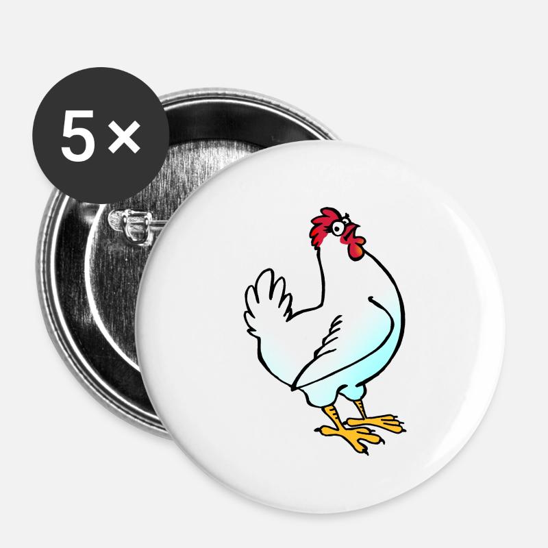 Hen - Buttons large 2.2''/56 mm (5-pack) - white