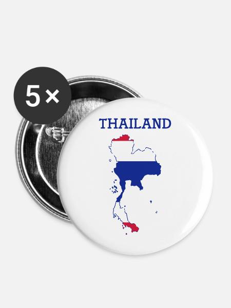 thailand - Buttons groß 56 mm (5er Pack) - Weiß