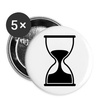 sanduhr_f1 - Buttons groß 56 mm (5er Pack) - Weiß - Vorne