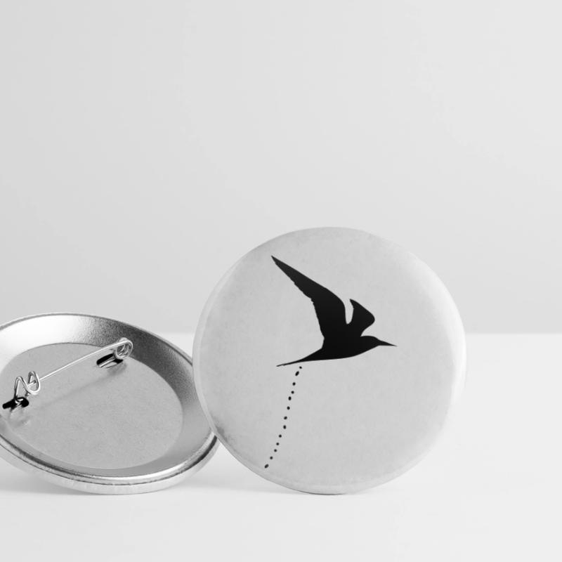 Kackvogel kackender vogel scheißender scheiße 1c Buttons groß 56 mm (5er Pack)