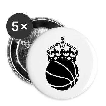 Basketball-König - Buttons groß 56 mm (5er Pack) - Weiß - Vorne