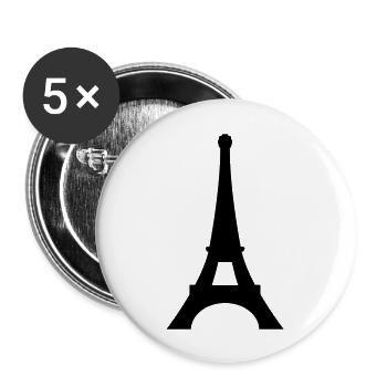 Tour Eiffel Paris - Lot de 5 grands badges (56 mm) - blanc - Devant