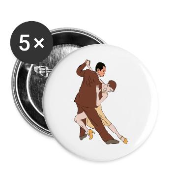 tango argentino - Buttons large 2.2''/56 mm (5-pack) - white - Front