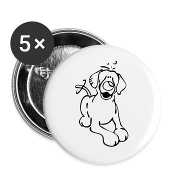Labrador Retriever - dog - chien - Lot de 5 grands badges (56 mm) - blanc - Devant