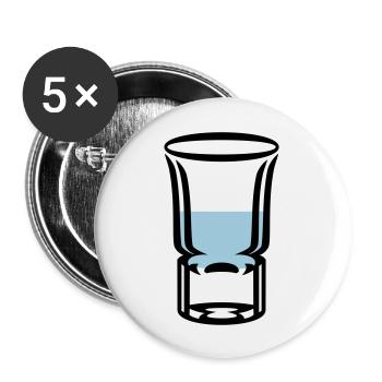 Schnapsglas / shot glass (2c) - Buttons groß 56 mm (5er Pack) - Weiß - Vorne