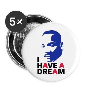 MARTIN LUTHER KING - Lot de 5 grands badges (56 mm) - blanc - Devant