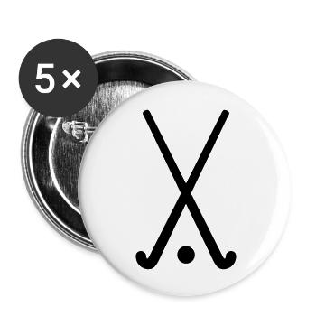 Hockey - Buttons groß 56 mm (5er Pack) - Weiß - Vorne