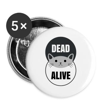 Schrödinger's cat Funny physicist cat physics - Buttons large 2.2''/56 mm (5-pack) - white - Front