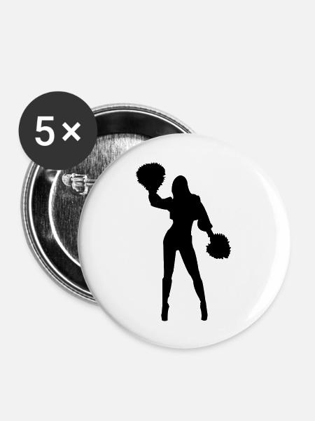 cheerleading - Buttons groß 56 mm (5er Pack) - Weiß