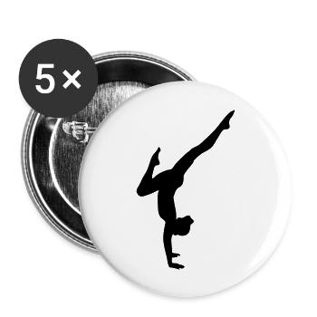 Turnerin Bodenturnen Kunstturnen Yoga - Buttons groß 56 mm (5er Pack) - Weiß - Vorne