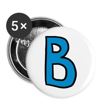 Letter B comic cartoon - Buttons large 2.2''/56 mm (5-pack) - white - Front