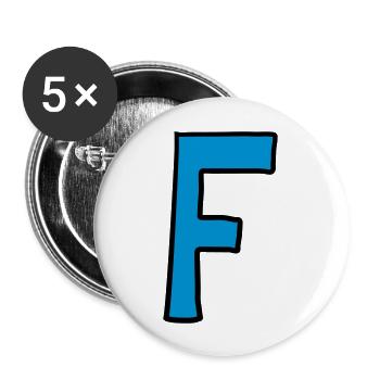 Letter F comic cartoon - Buttons large 2.2''/56 mm (5-pack) - white - Front