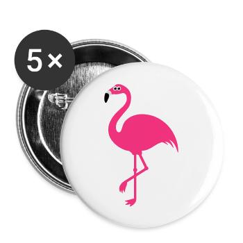 Humour mignon Flamingo - Lot de 5 grands badges (56 mm) - blanc - Devant
