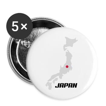 japan3 - Buttons groß 56 mm (5er Pack) - Weiß - Vorne