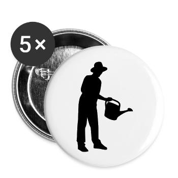Jardinier - Lot de 5 grands badges (56 mm) - blanc - Devant