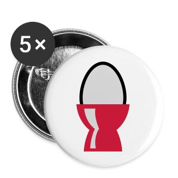 Ei - Buttons groß 56 mm (5er Pack) - Weiß - Vorne