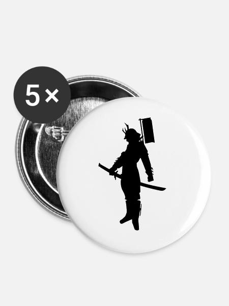 samurai - Buttons groß 56 mm (5er Pack) - Weiß
