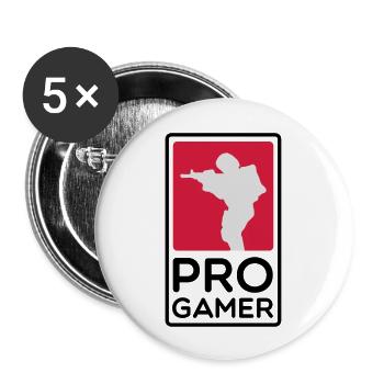 PRO GAMER - Buttons large 2.2''/56 mm (5-pack) - white - Front
