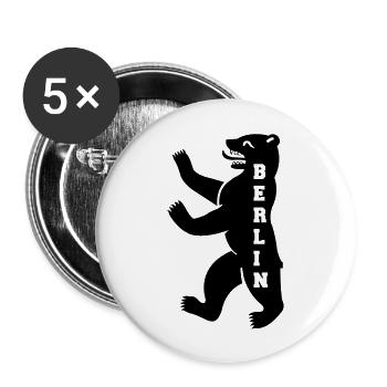 berlin - Buttons groß 56 mm (5er Pack) - Weiß - Vorne