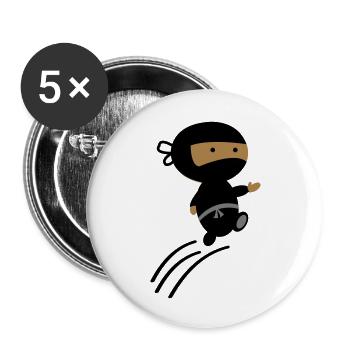 ninja - Buttons groß 56 mm (5er Pack) - Weiß - Vorne
