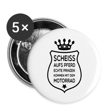 Echte Prinzen kommen mit dem Motorrad - Buttons large 2.2''/56 mm (5-pack) - white - Front