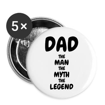 Dad - Daddy - Father's Day - Baby - Birth - Humor - Buttons large 2.2''/56 mm (5-pack) - white - Front