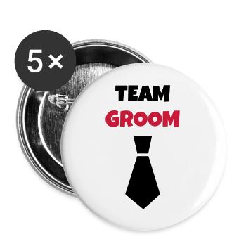 Marriage Wedding Bride Groom Hochzeit Mariage Love - Buttons large 2.2''/56 mm (5-pack) - white - Front