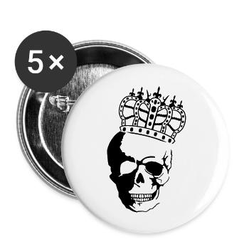 skull_king_01 - Buttons groß 56 mm (5er Pack) - Weiß - Vorne