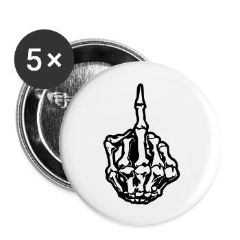 middlefinger_skull_01 - Buttons groß 56 mm (5er Pack) - Weiß - Vorne