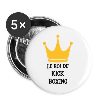 Kickboxen / Kickboxing / Kickboxer / Kick Boxing - Buttons groß 56 mm (5er Pack) - Weiß - Vorne