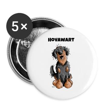 Knuffiger Hovawart - Buttons groß 56 mm (5er Pack) - Weiß - Vorne