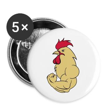bodybuilder_hahn_2 - Buttons large 2.2''/56 mm (5-pack) - white - Front